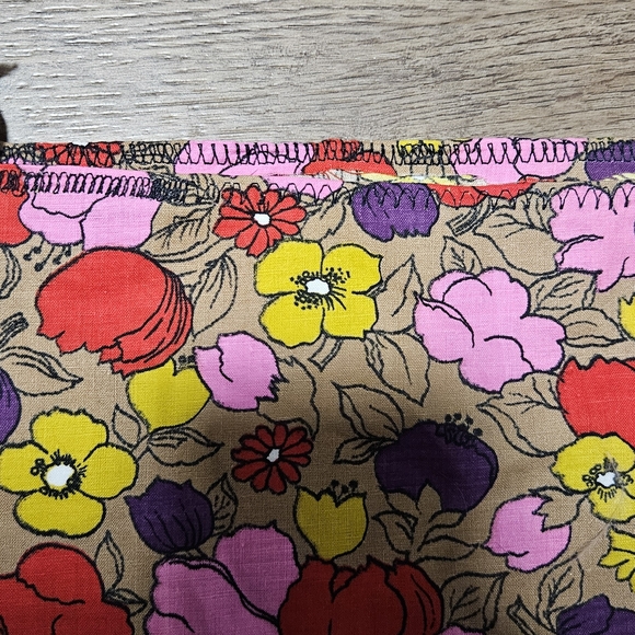 Handmade Floral Crop Top with Black Tie Straps - Picture 3 of 5